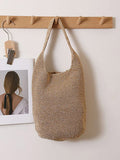 gold knitted metallic handbag — view 1