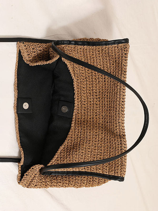brown woven handbag — view 6