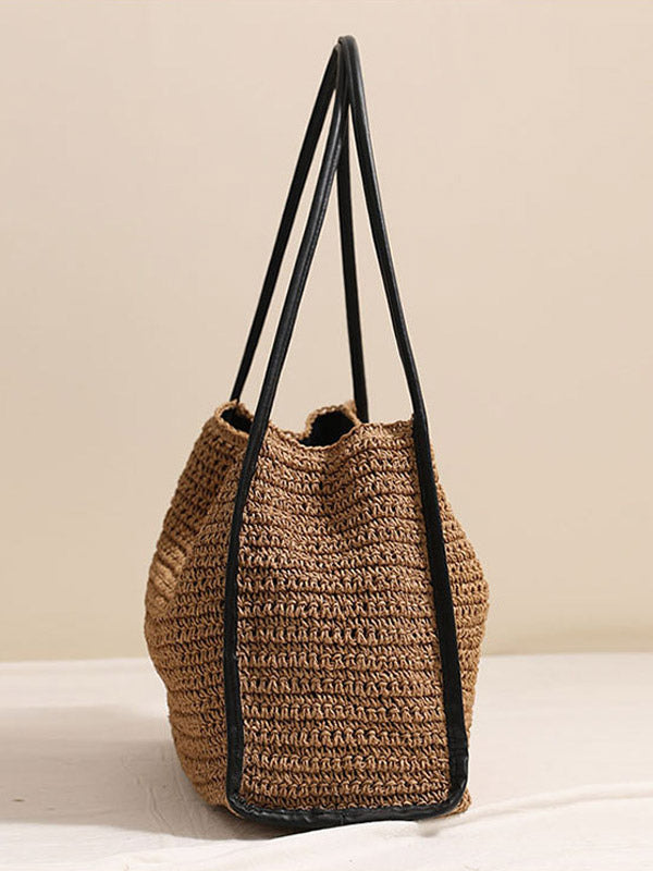brown woven handbag — view 5