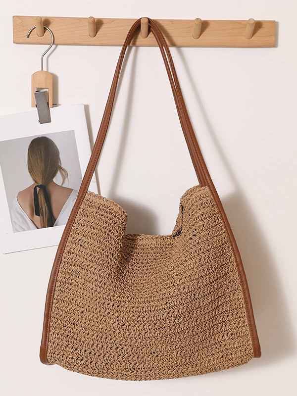 brown woven handbag — view 1