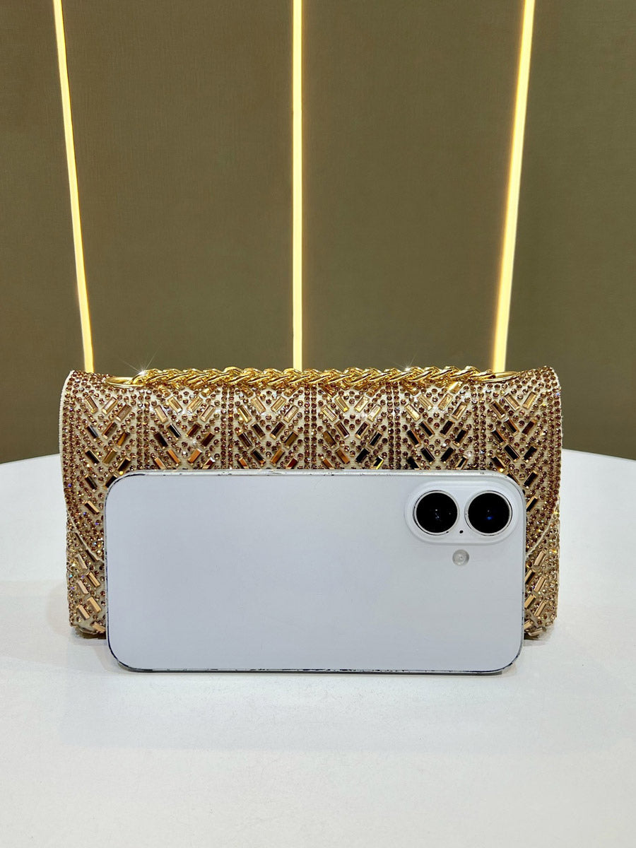 gold embellished handbag — view 3