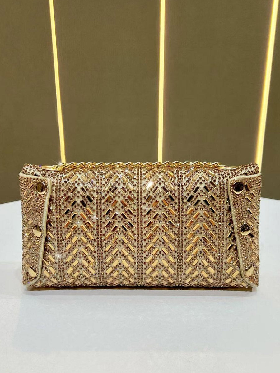 gold embellished handbag — view 2