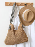 Brown Striped Handbag — view 1