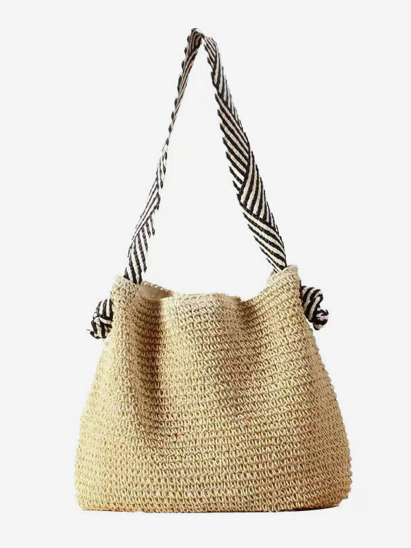 brown striped handbag — view 6
