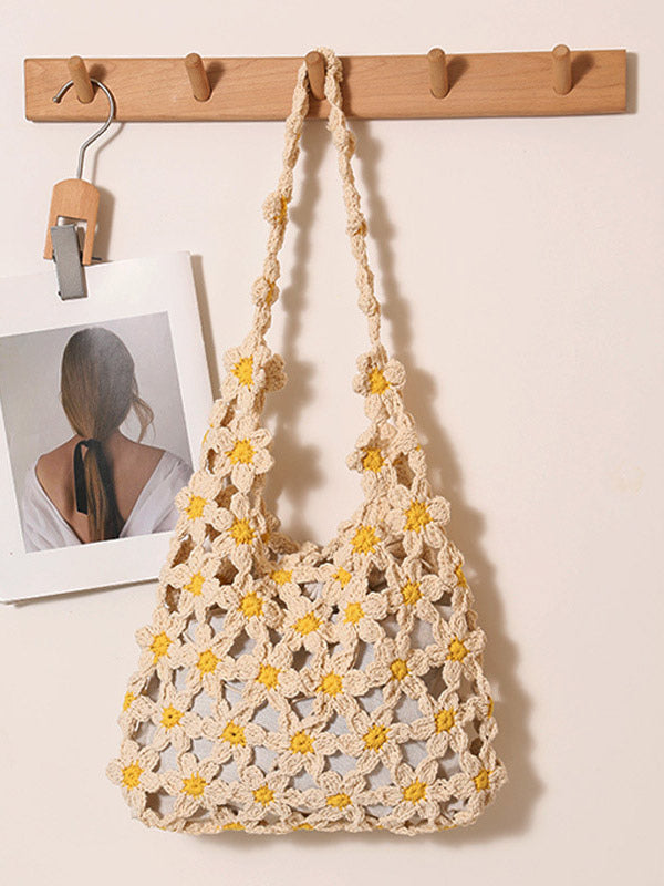 beige floral handbag — view 3