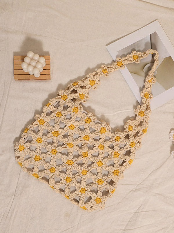 beige floral handbag — view 5