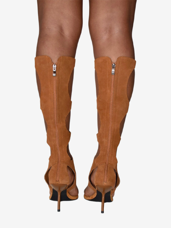brown cut out boots — view 8