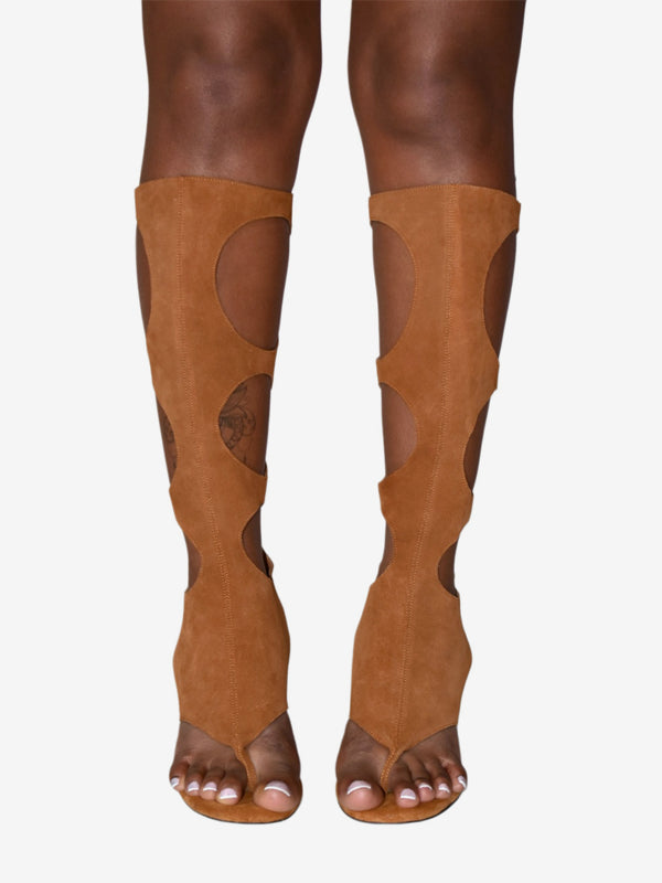 brown cut out boots — view 9