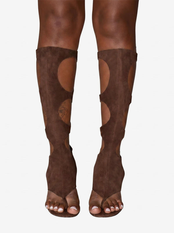 brown cut out boots — view 3