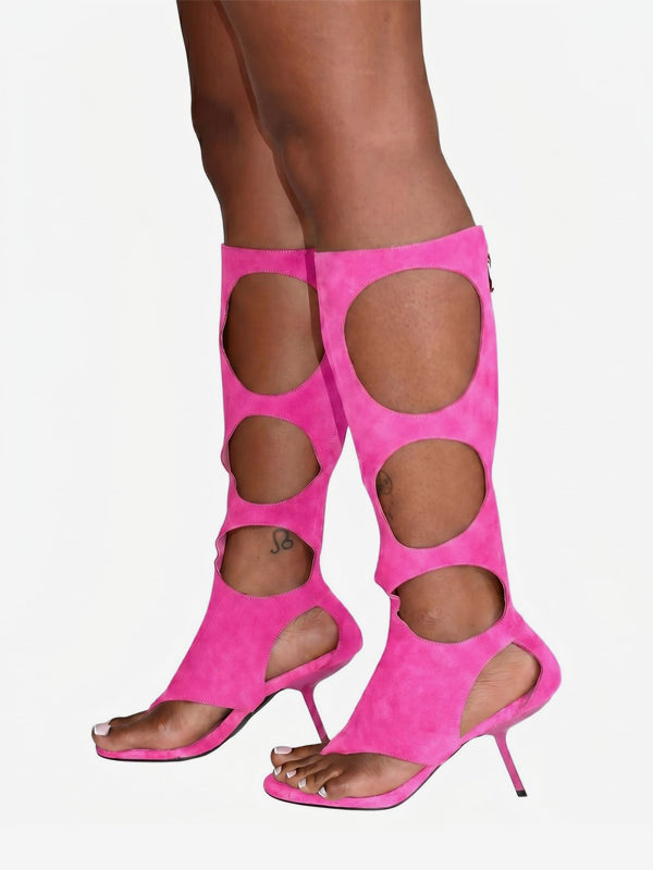 brown cut out boots — view 10