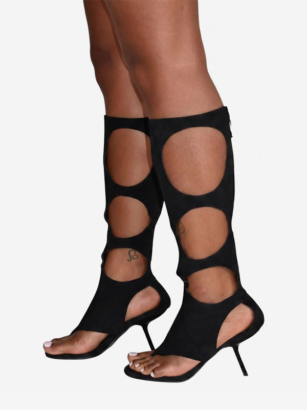 brown cut out boots — view 4