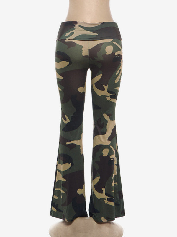 Camouflage High-Waisted Fitted Trousers — view 5