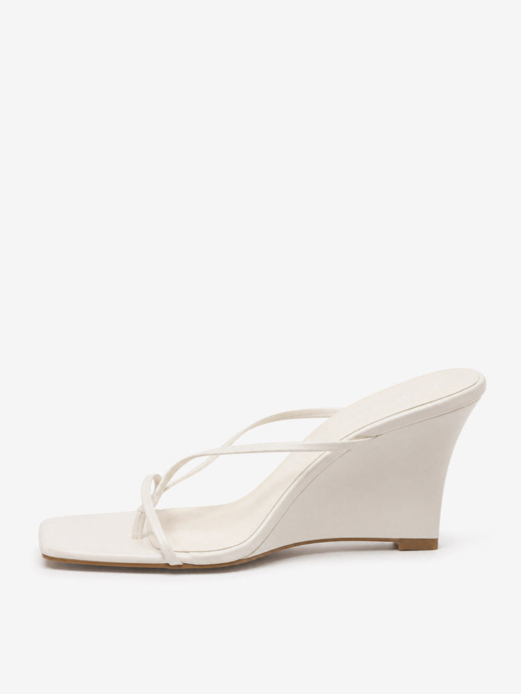 White Wedge Sandals — view 3