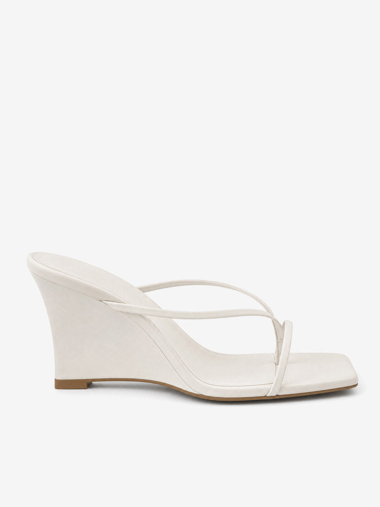 White Wedge Sandals — view 2