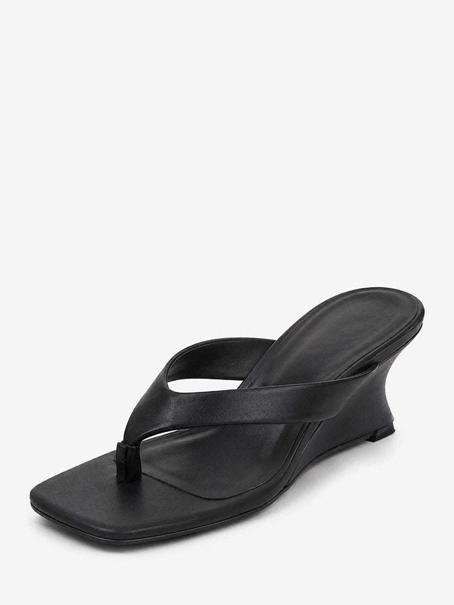 Black Wedge Sandals — view 1
