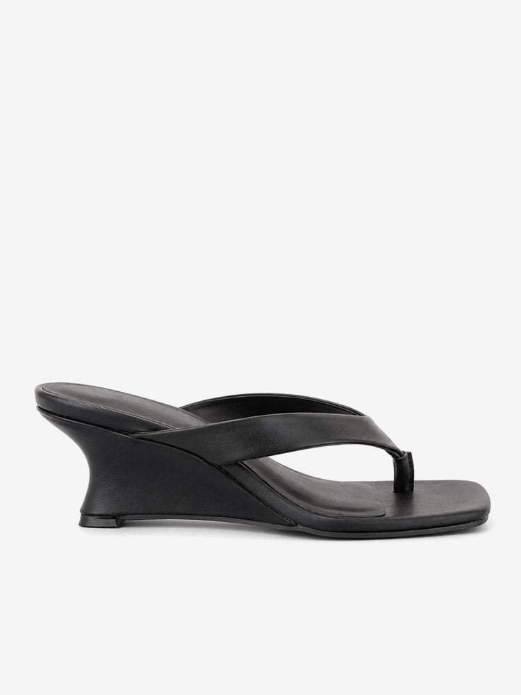 Black Wedge Sandals — view 2