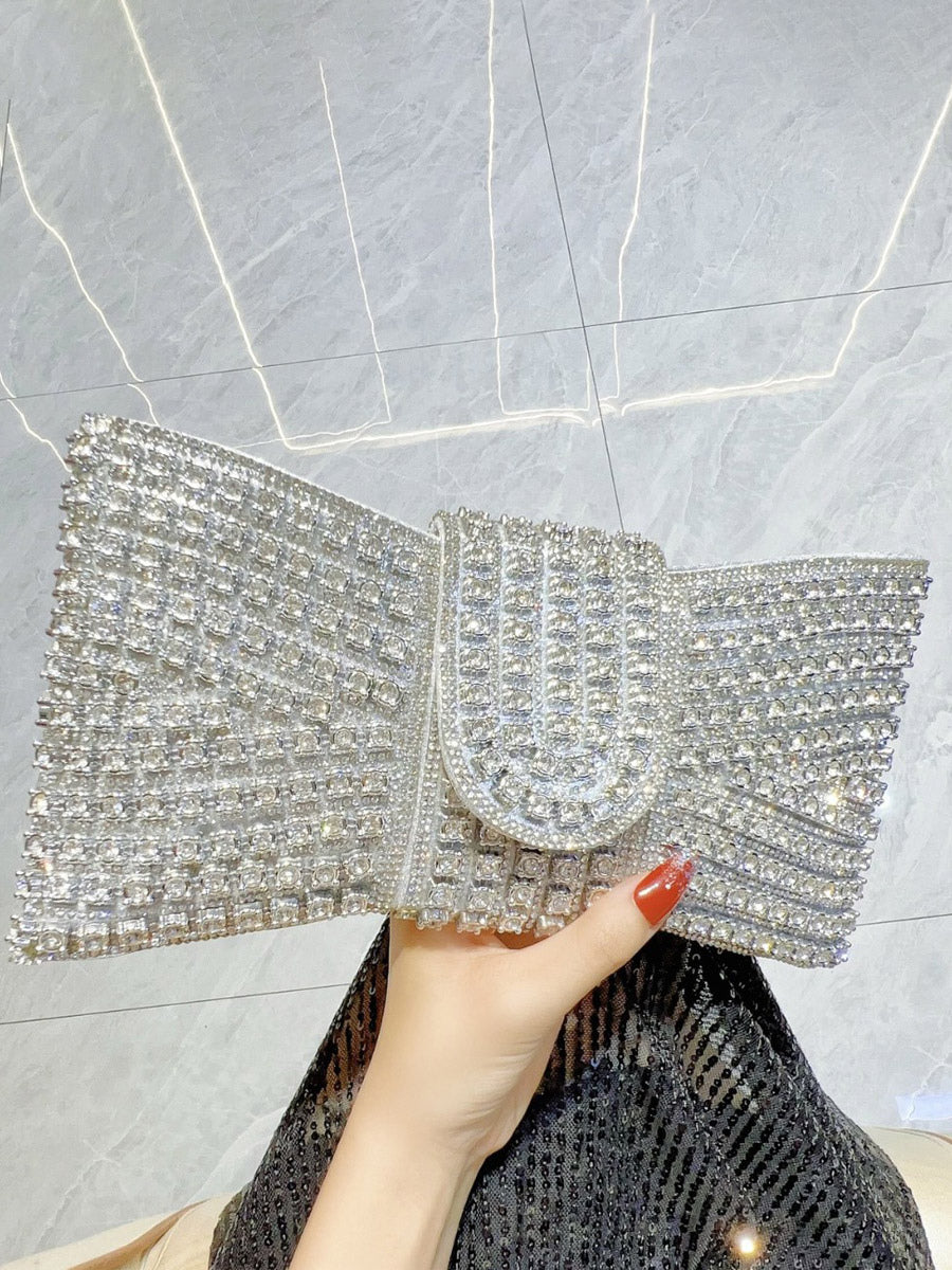 Gold Embellished Relaxed Bow Detail Handbag — view 7