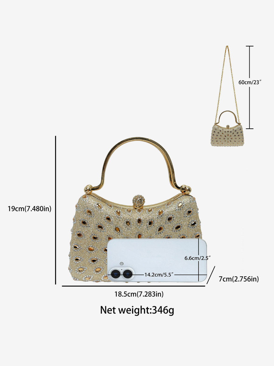 gold embellished handbag — view 2