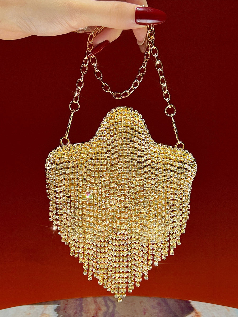 gold fringe handbag — view 1