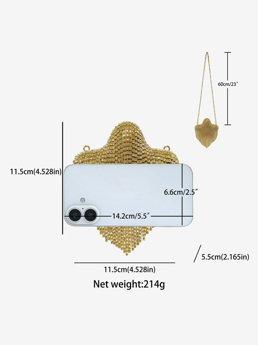 gold fringe handbag — view 3