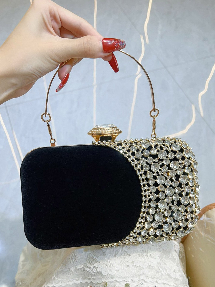 burgundy embellished velvet contrast panel handbag — view 5