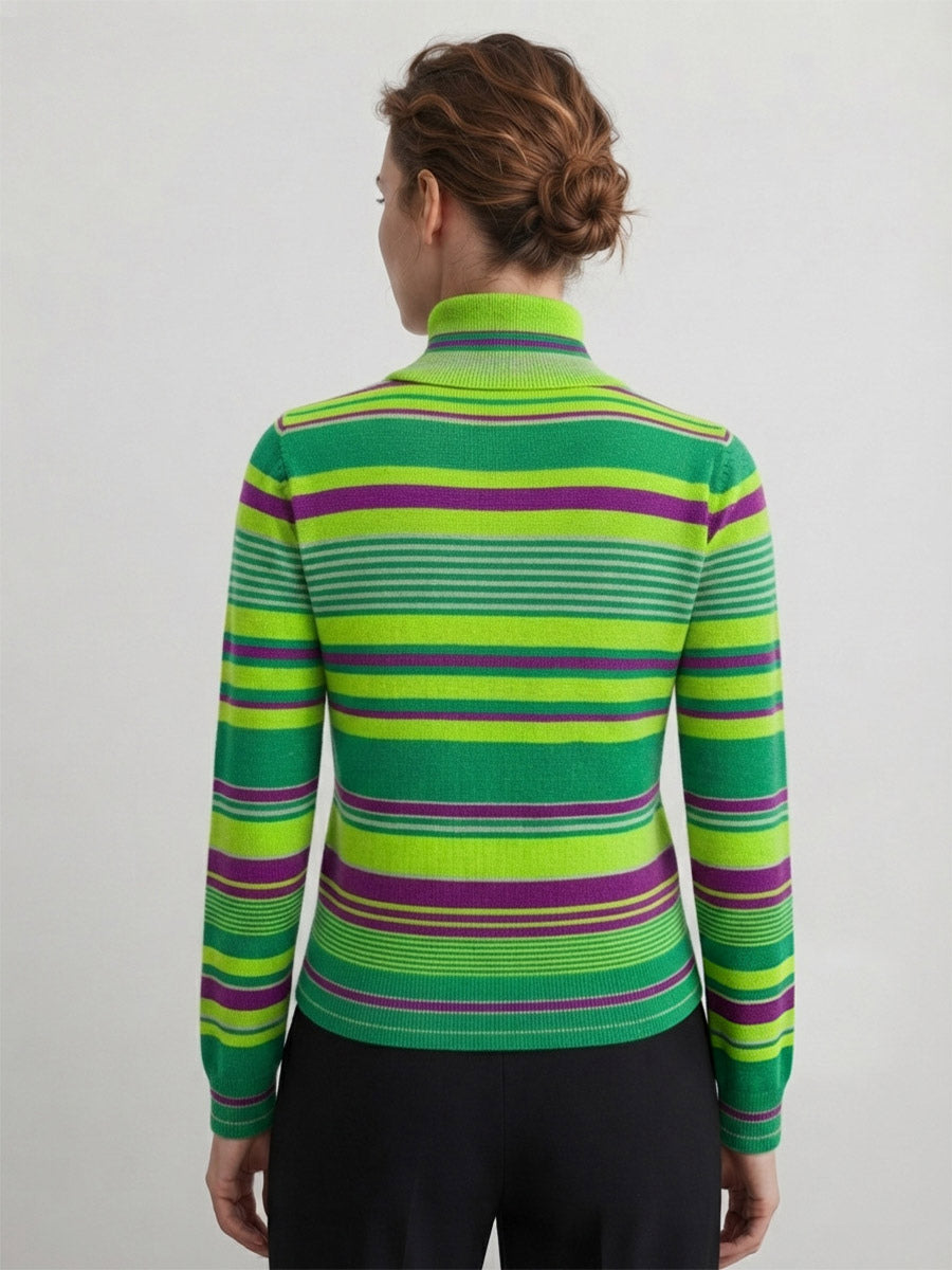 green long sleeve high neck fitted jumper — view 8