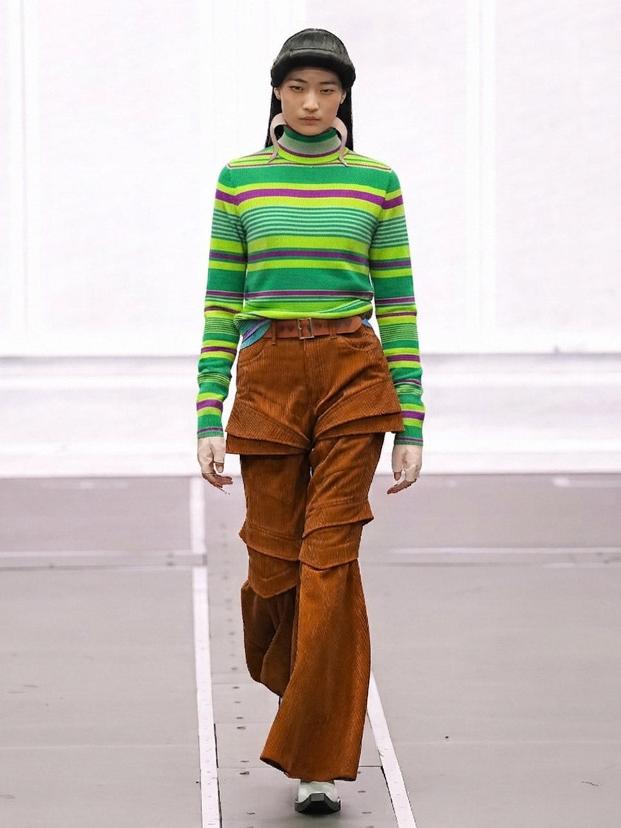 green long sleeve high neck fitted jumper — view 7