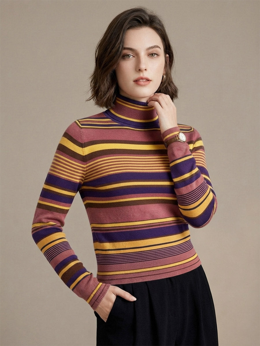 green long sleeve high neck fitted jumper — view 2