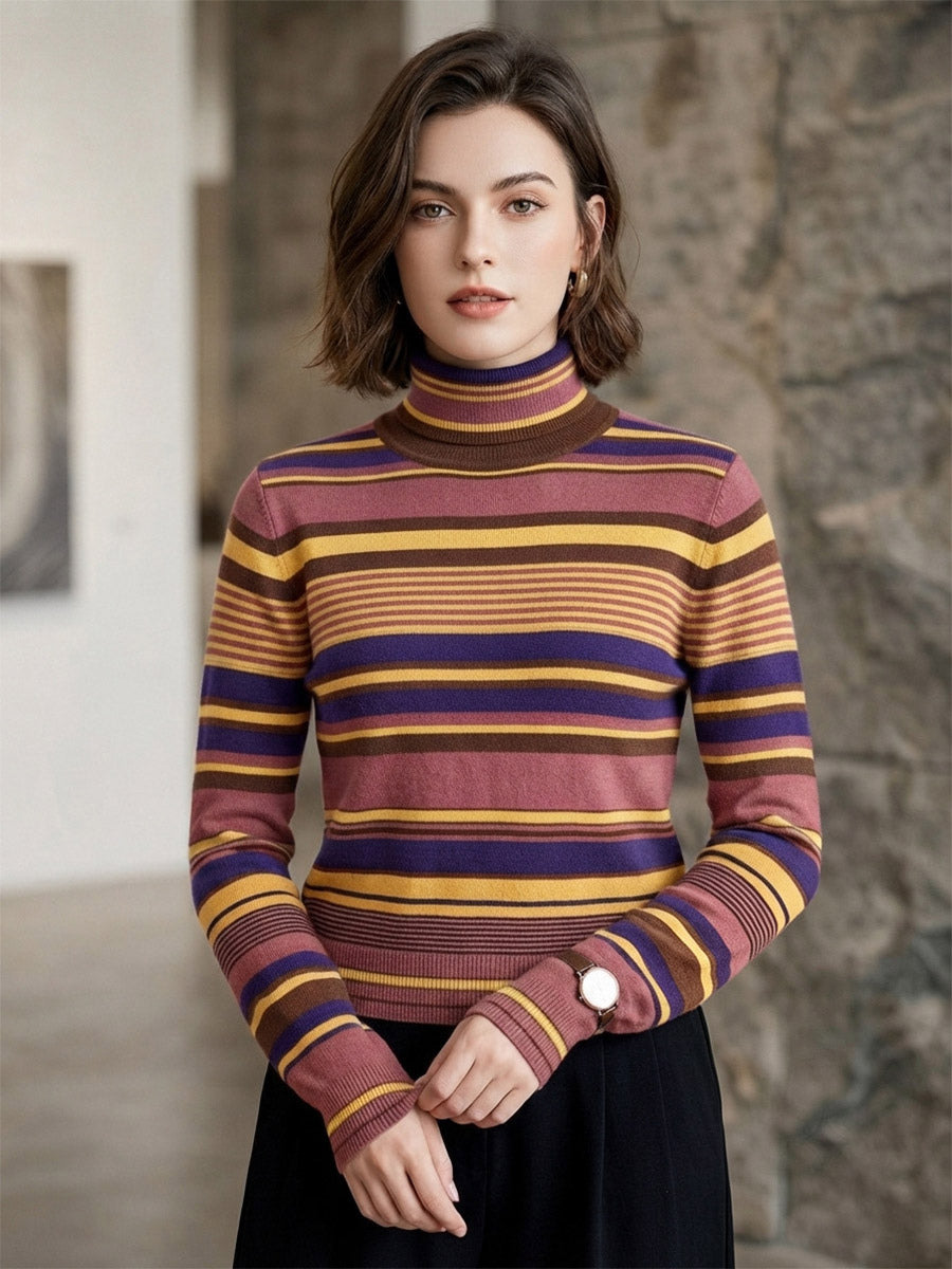 Green Long-Sleeve High-Neck Fitted Jumper — view 1