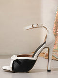 Black Open-Toe Bow Detail Sandals — view 1