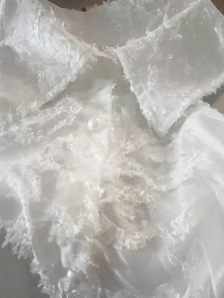 sage long sleeve ruffle lace two piece set — view 5