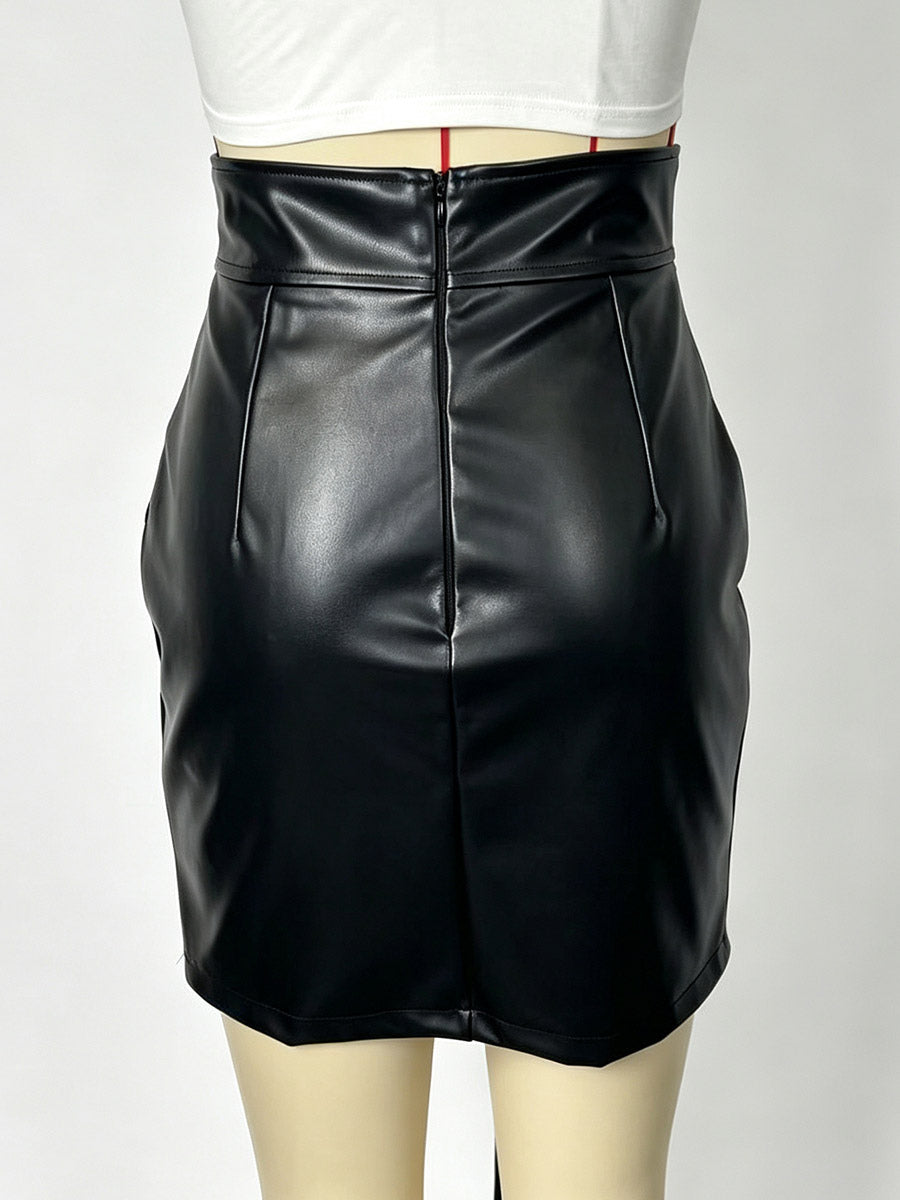 Black High-Waisted Fitted Double-Breasted Bodycon Dress — view 6