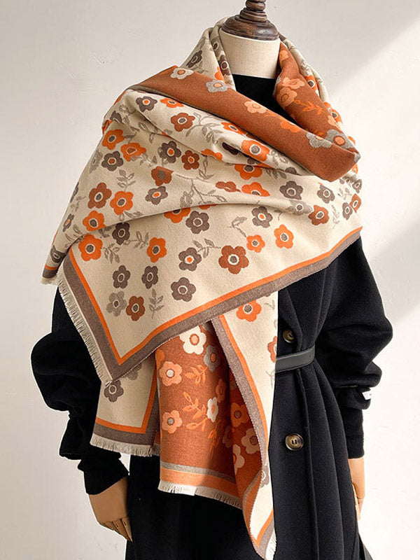 pink wrap floral scarf — view 4