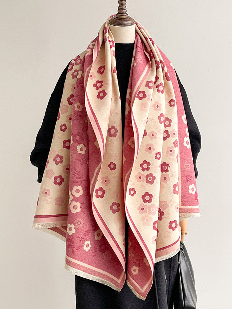 pink wrap floral scarf — view 1