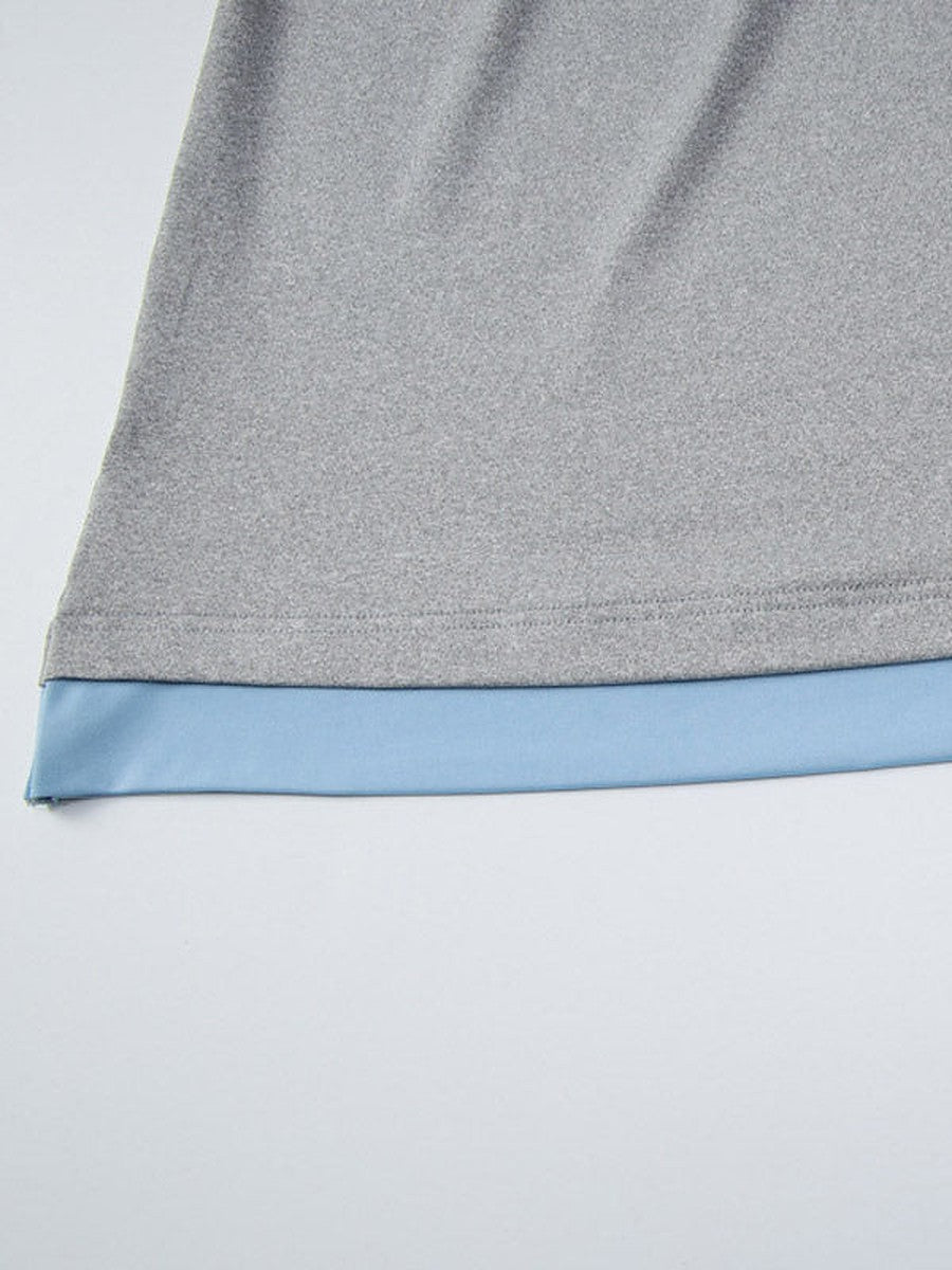 Grey Long-Sleeve Round-Neck Cropped Two-Piece Set — view 8