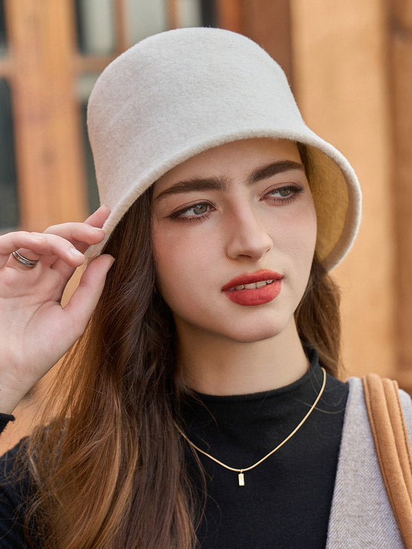 ivory wool hat — view 3