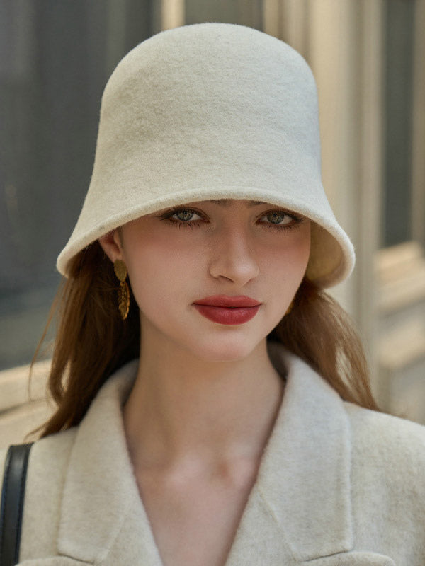 ivory wool hat — view 1