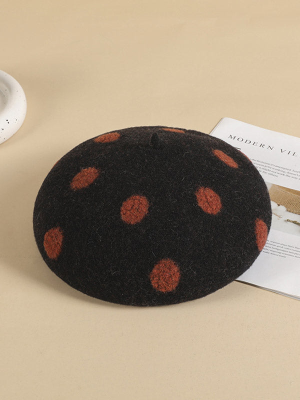 ivory polka dot hat — view 2