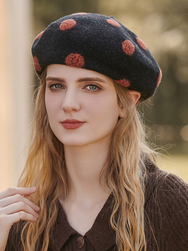 ivory polka dot hat — view 1