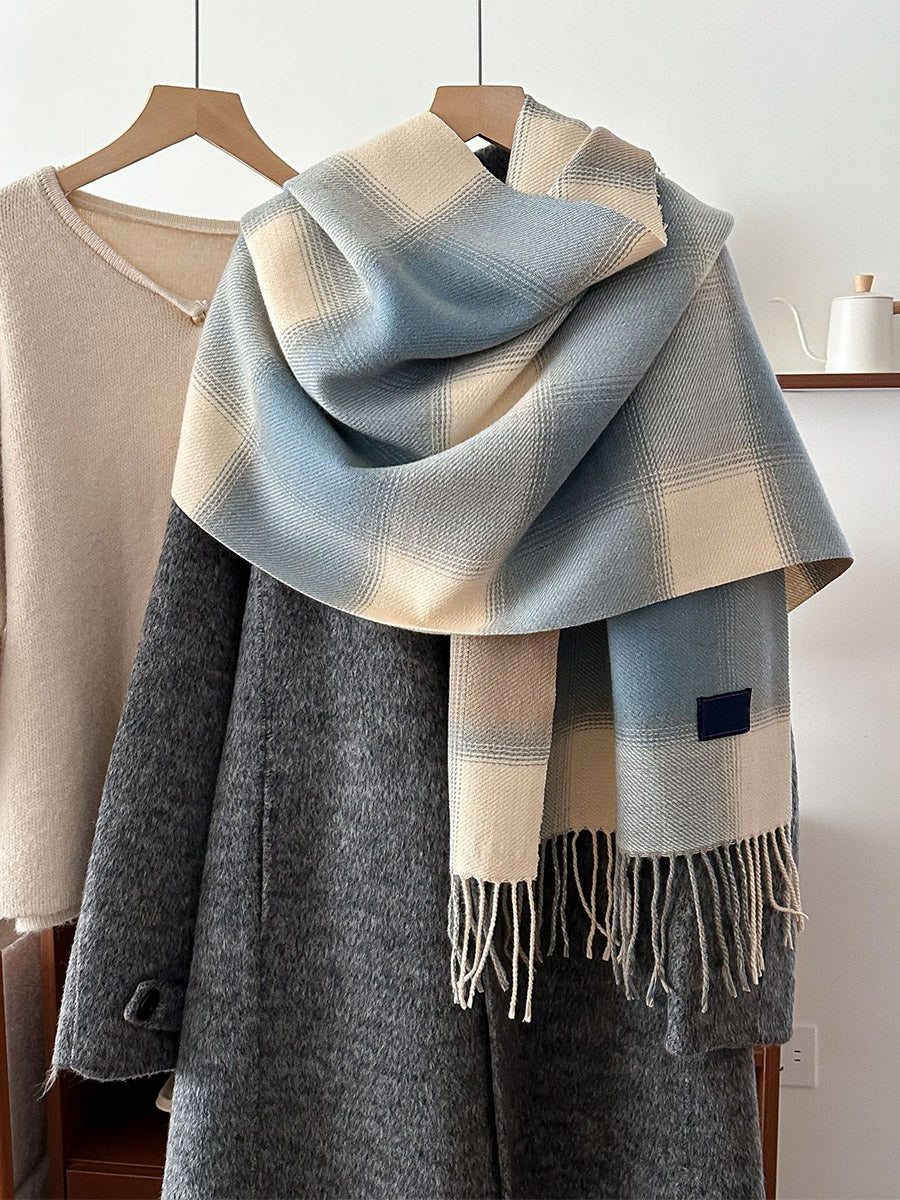 pink plaid scarf — view 4