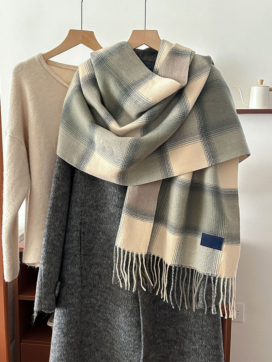 pink plaid scarf — view 6