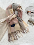 pink plaid scarf — view 2