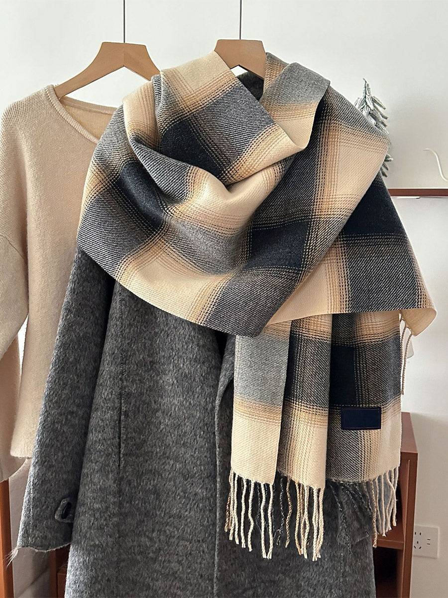 pink plaid scarf — view 8