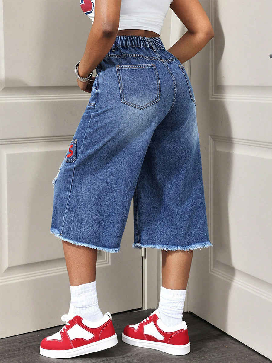 Blue Wide-Leg Jeans — view 5