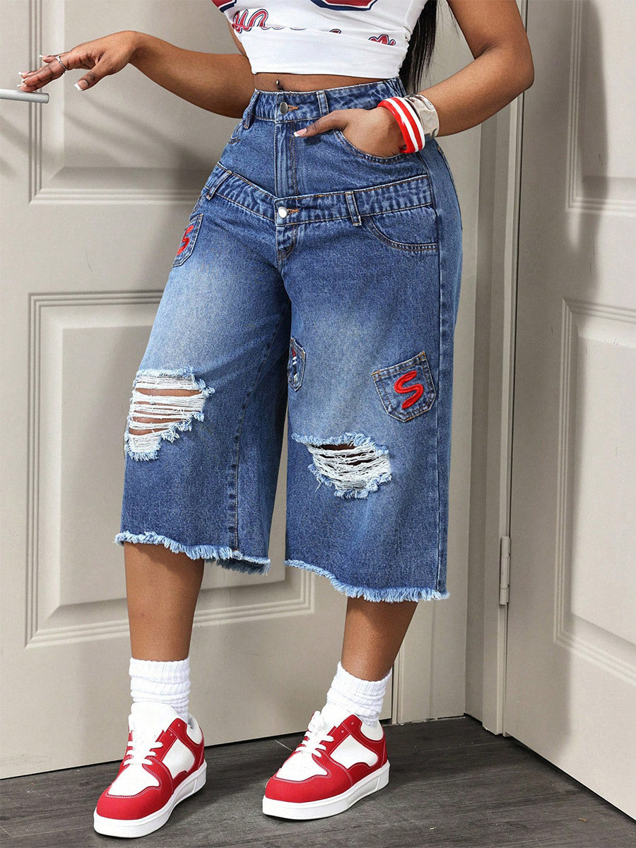 Blue Wide-Leg Jeans — view 1