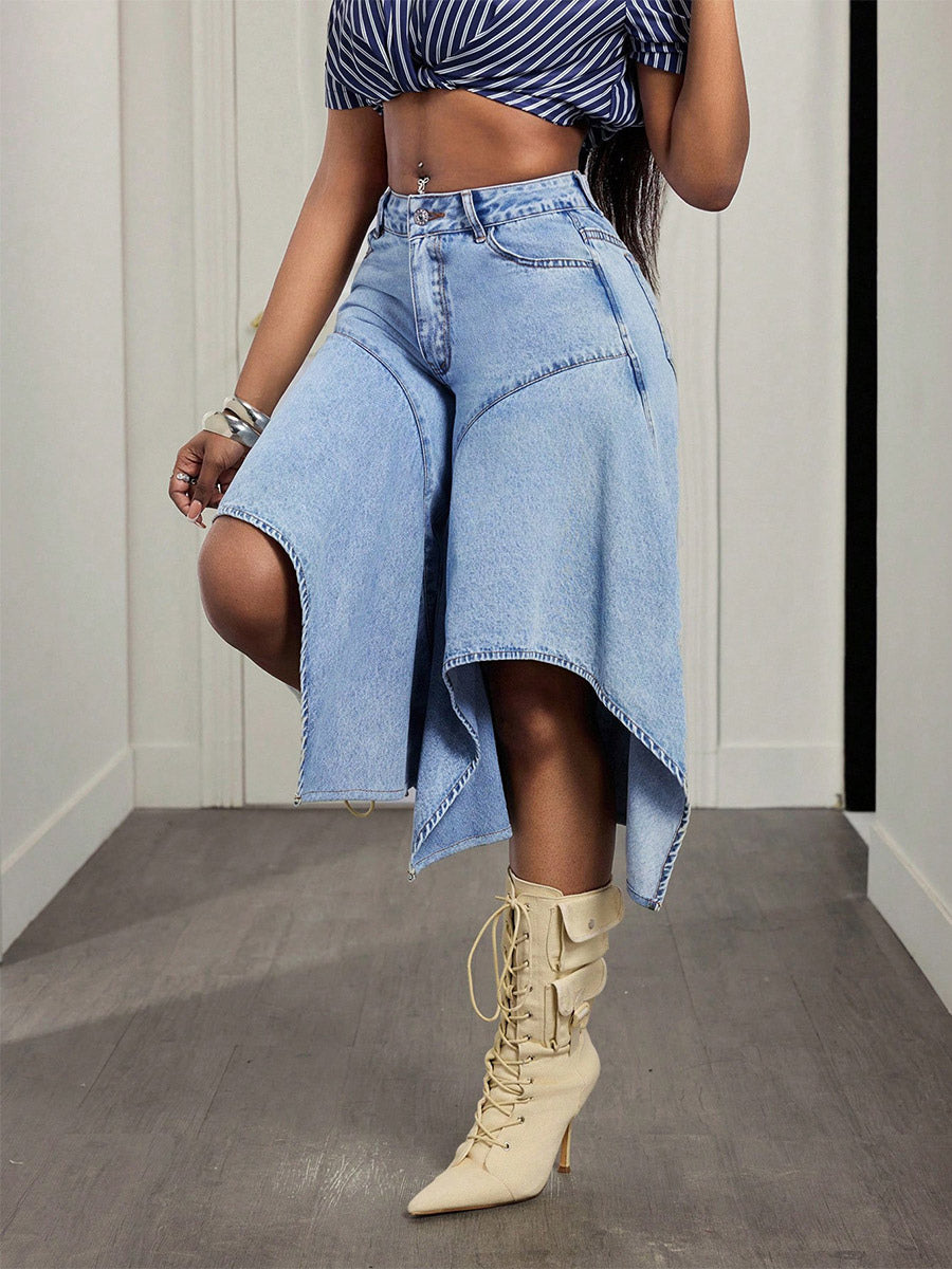 Blue High-Waisted Jeans — view 3