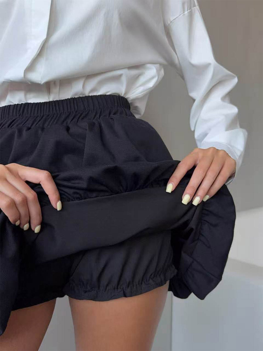 Black Mini Stretch Panel Skirt — view 3