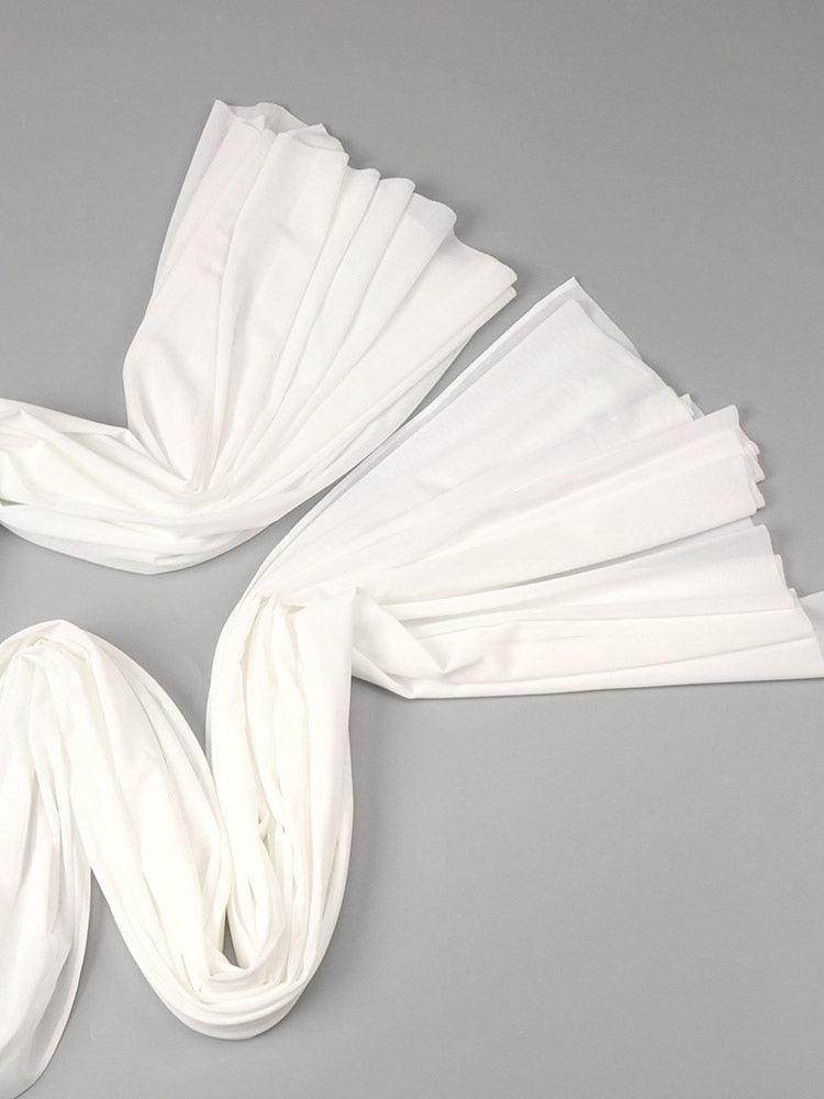 White Ruched Fitted Mini Dress — view 8