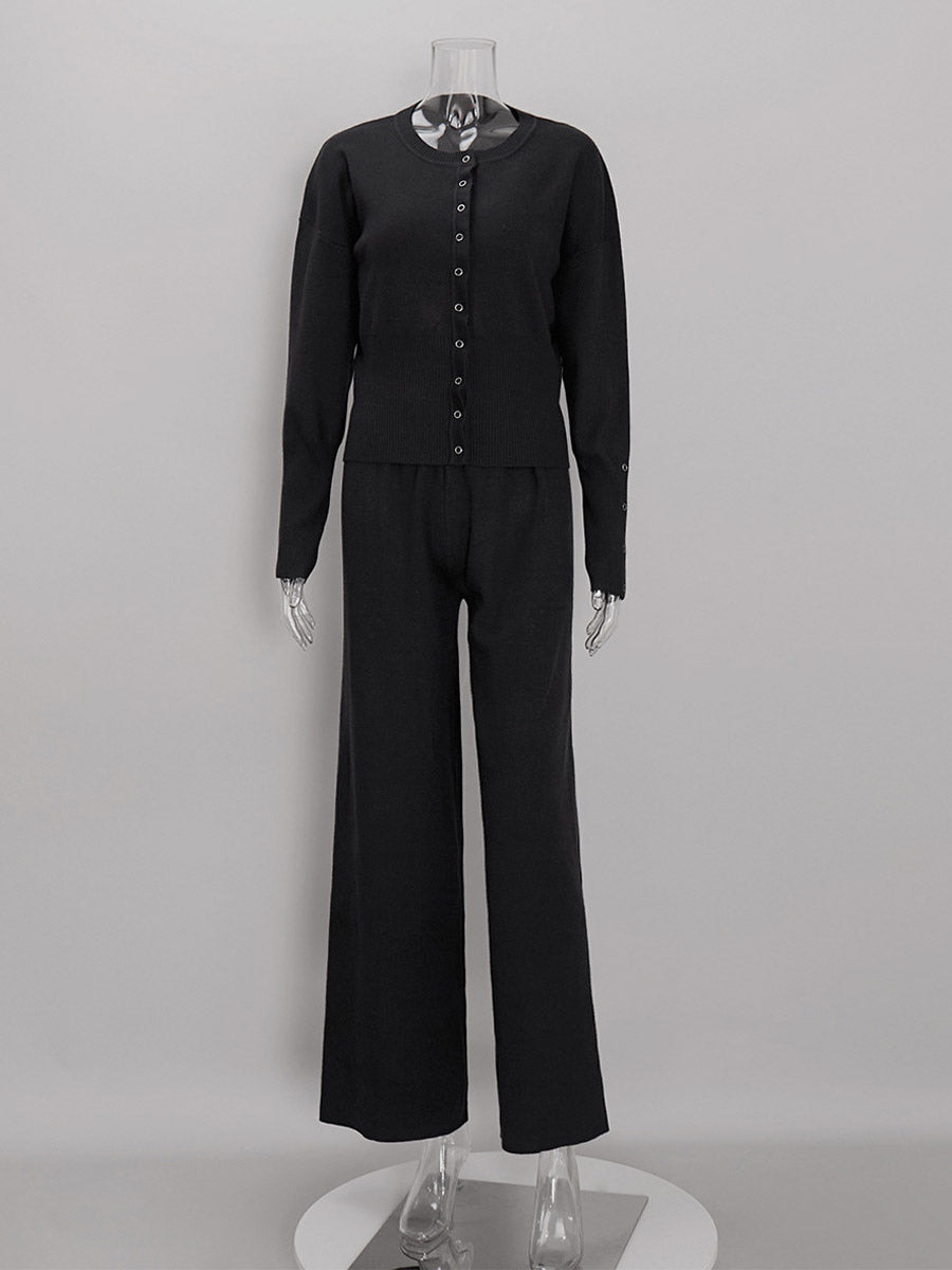 Brown Round-Neck Two-Piece Set — view 14