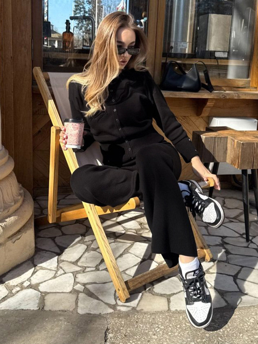 Brown Round-Neck Two-Piece Set — view 13